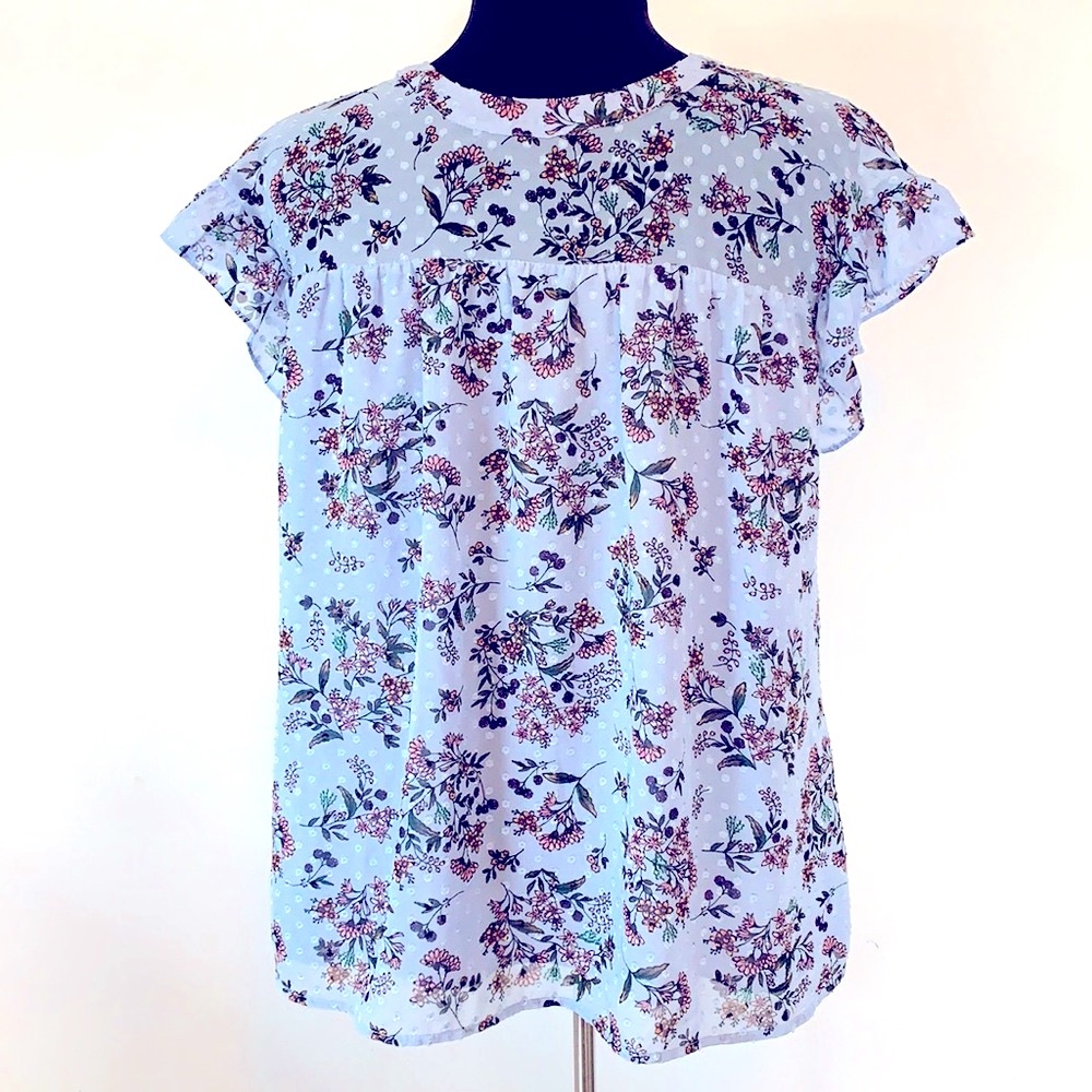 Dr2 By Daniel Rainn Flutter Cap Sleeve Floral Top - image 6